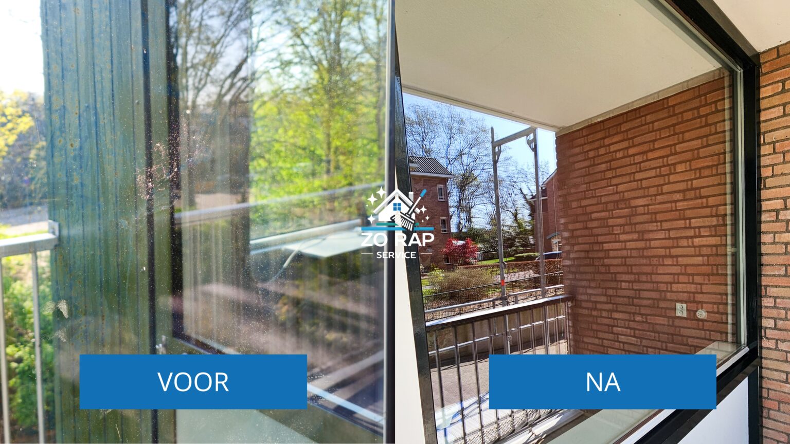 Schoonmaak Kozijn before and after