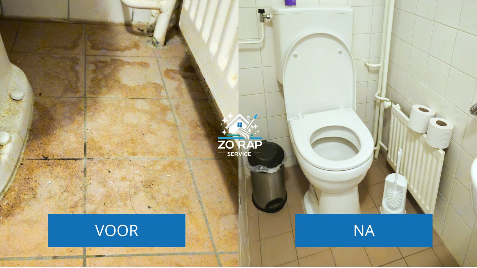 Schoonmaak WC before and after