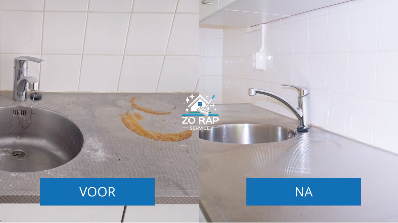 Schoonmaak kraan before and after